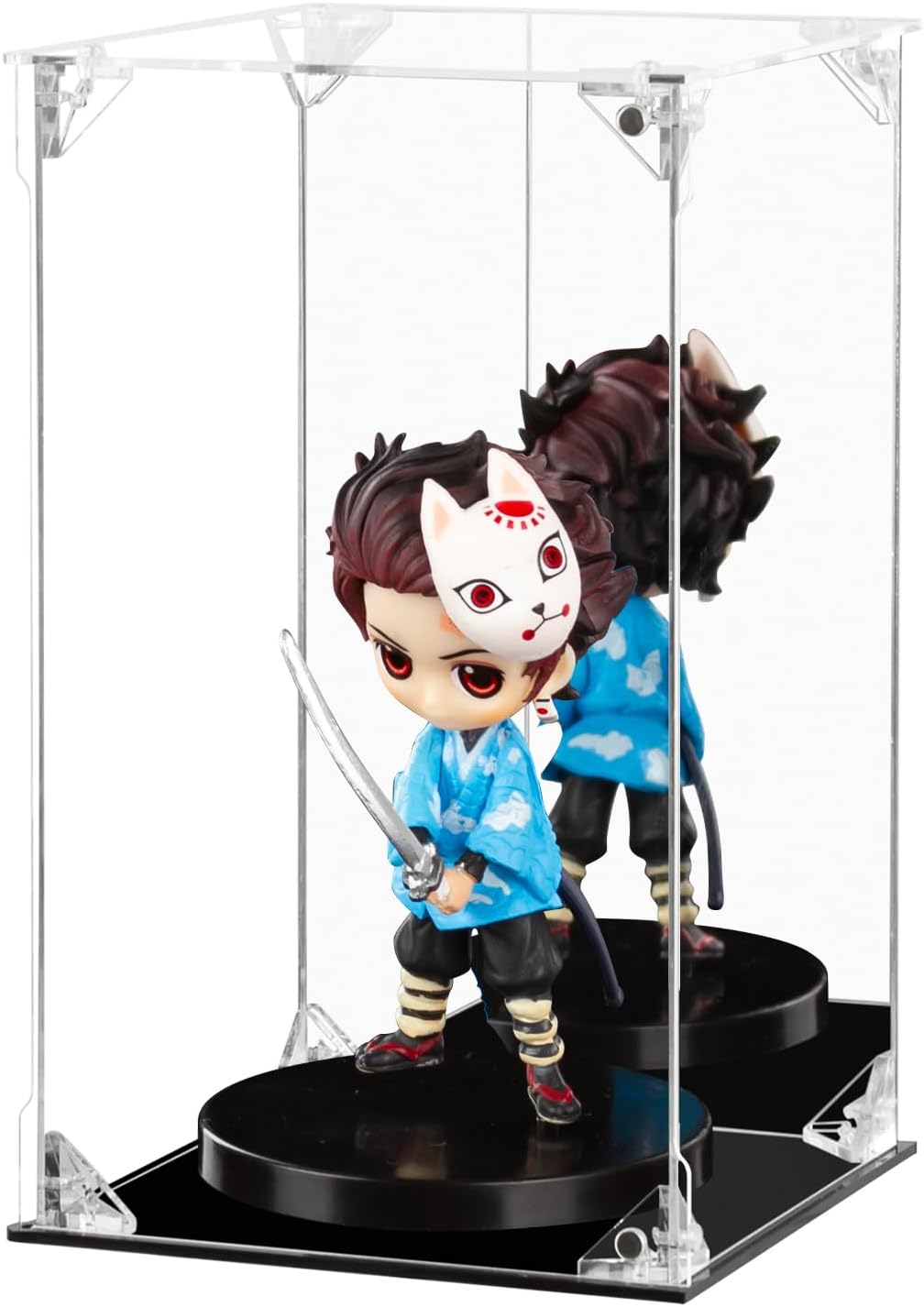 Acrylic Display Case Clear Action Figure Display Case with Mirrored Back, Dustproof Protection Display Box Alternative Glass Case for Collectibles Figures Models Doll Toys