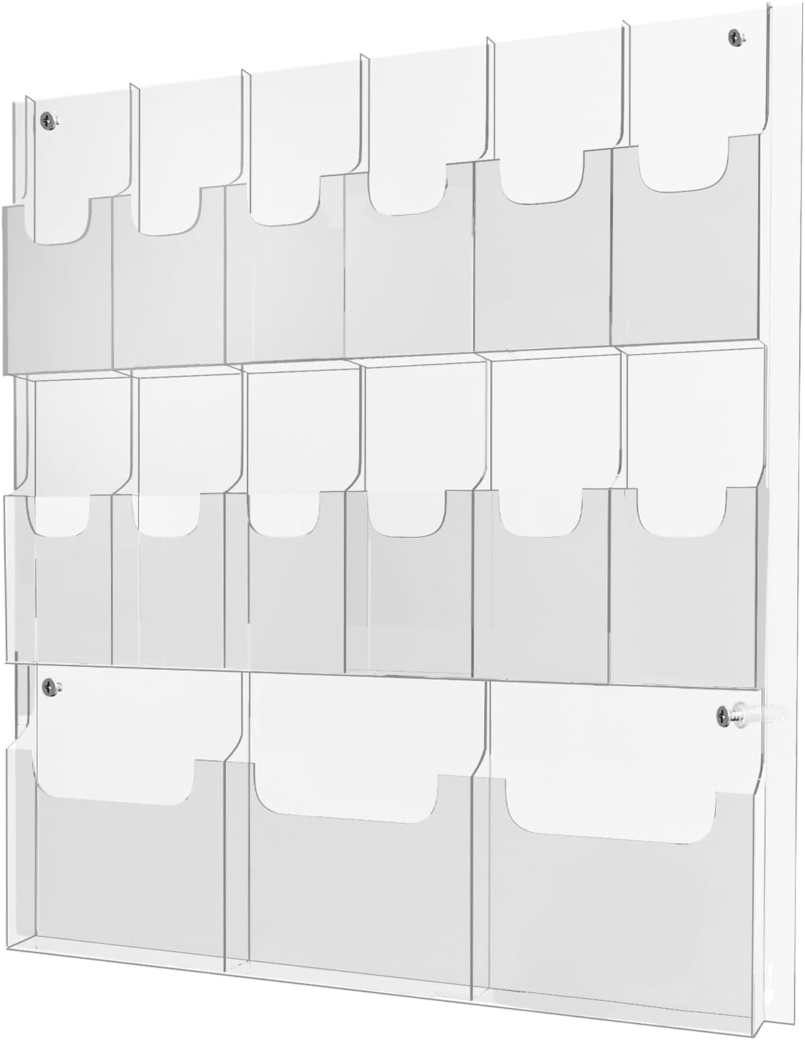 Clear Brochure Display Holder Wall Mount, Trifold Flyer Rack, Literature Storage Rack for Home, Offices, Waiting Room