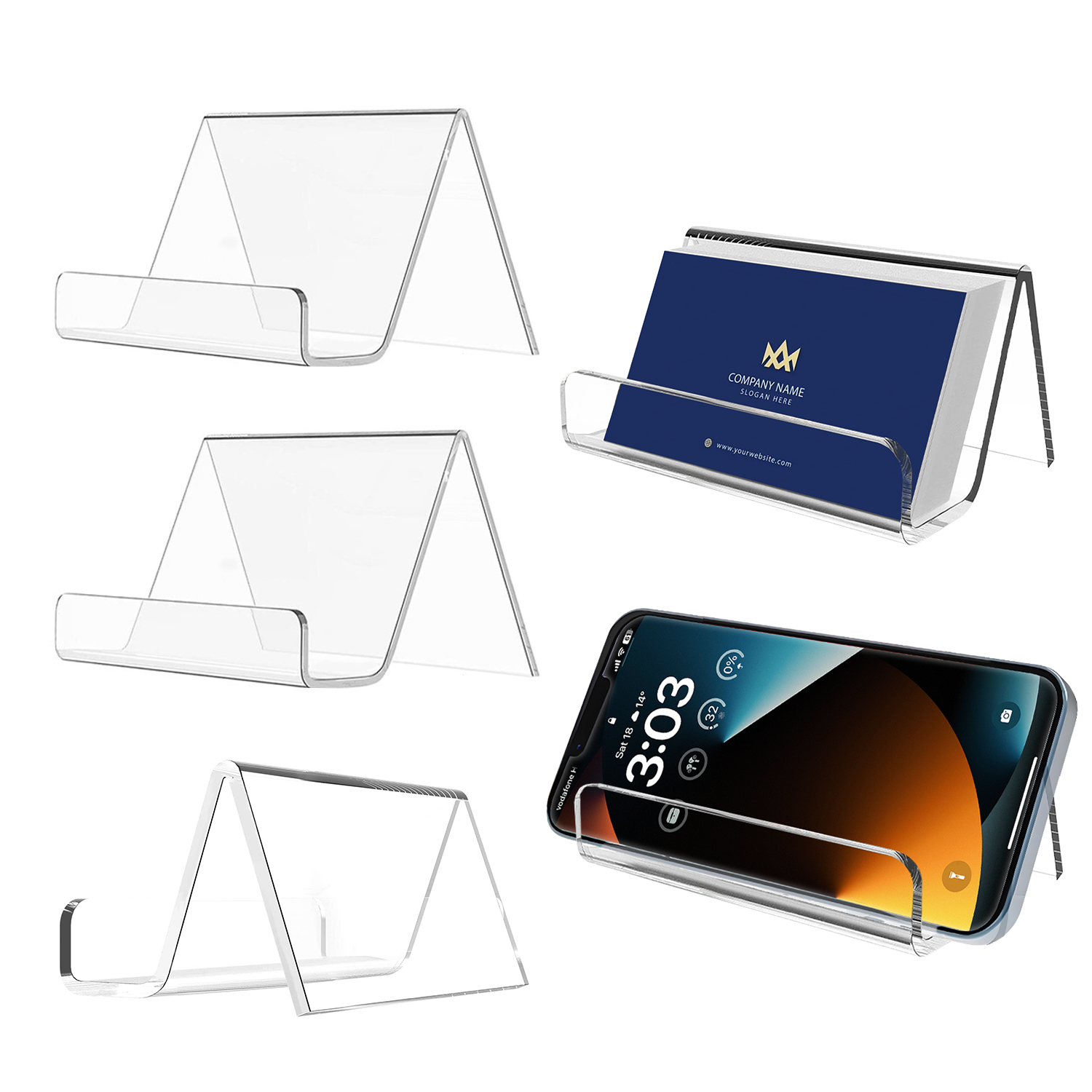 Acrylic Clear Display Rack Reusable Holder for Desks Office Business Training Event